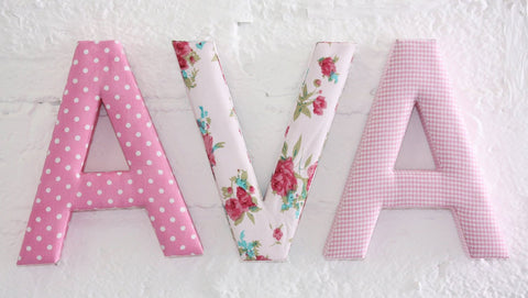 Fabric Letters, Fabric Padded Nursery Letters - Jackson Rose Designs